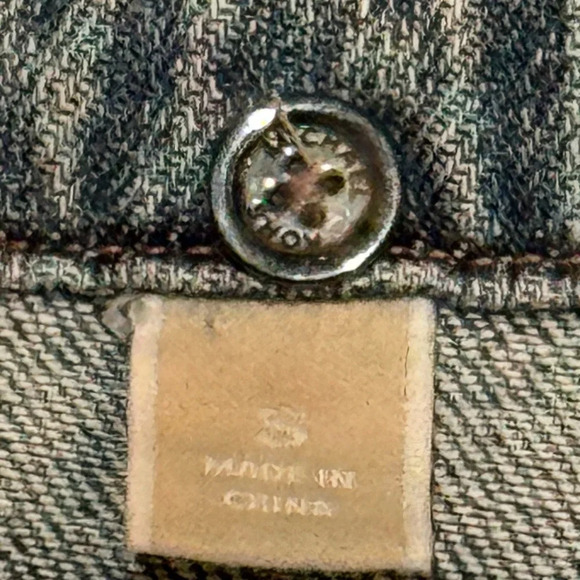 Michael Michael Kors Blue Denim Vest SZ S  Iconic Logo - Picture 7 of 9